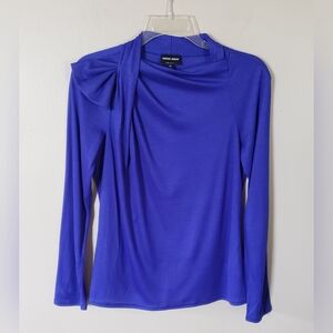 Giorgio Armani Purple Women's Long Sleeve Blouse 100% Virgin Wool Size 44